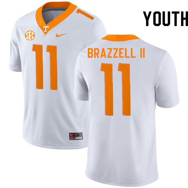 Youth #11 Chris Brazzell II Tennessee Volunteers College Football Jerseys Stitched-White